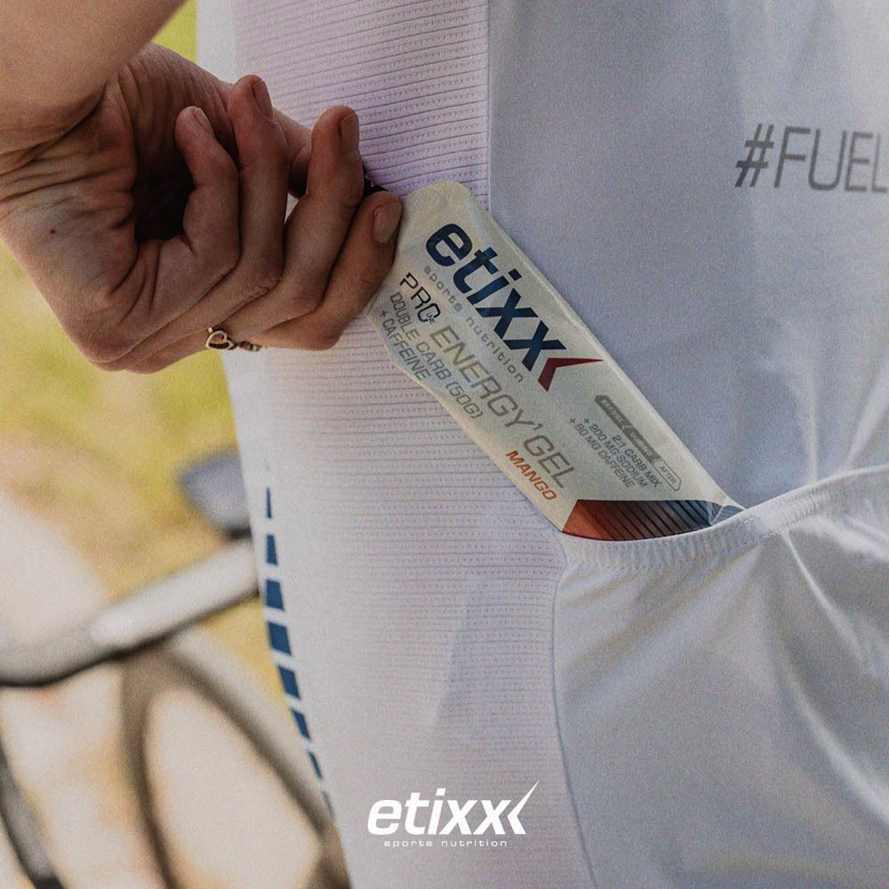 Etixx Pro Energy Gel, in de zak. Mangosmaak. Gelverpakking in een zak.