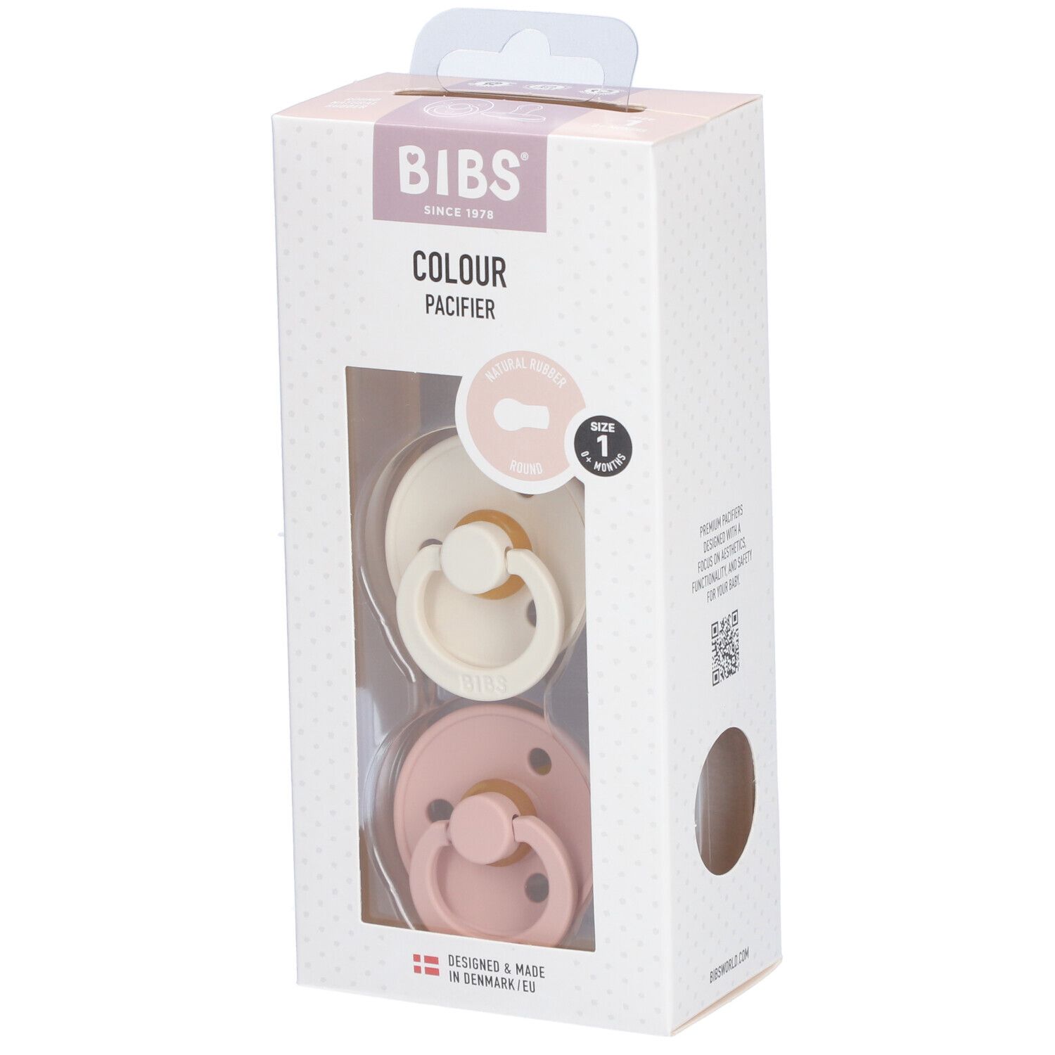 Bibs Fopspeen Ivory/Blush Duo 0-6 2 St Schnuller