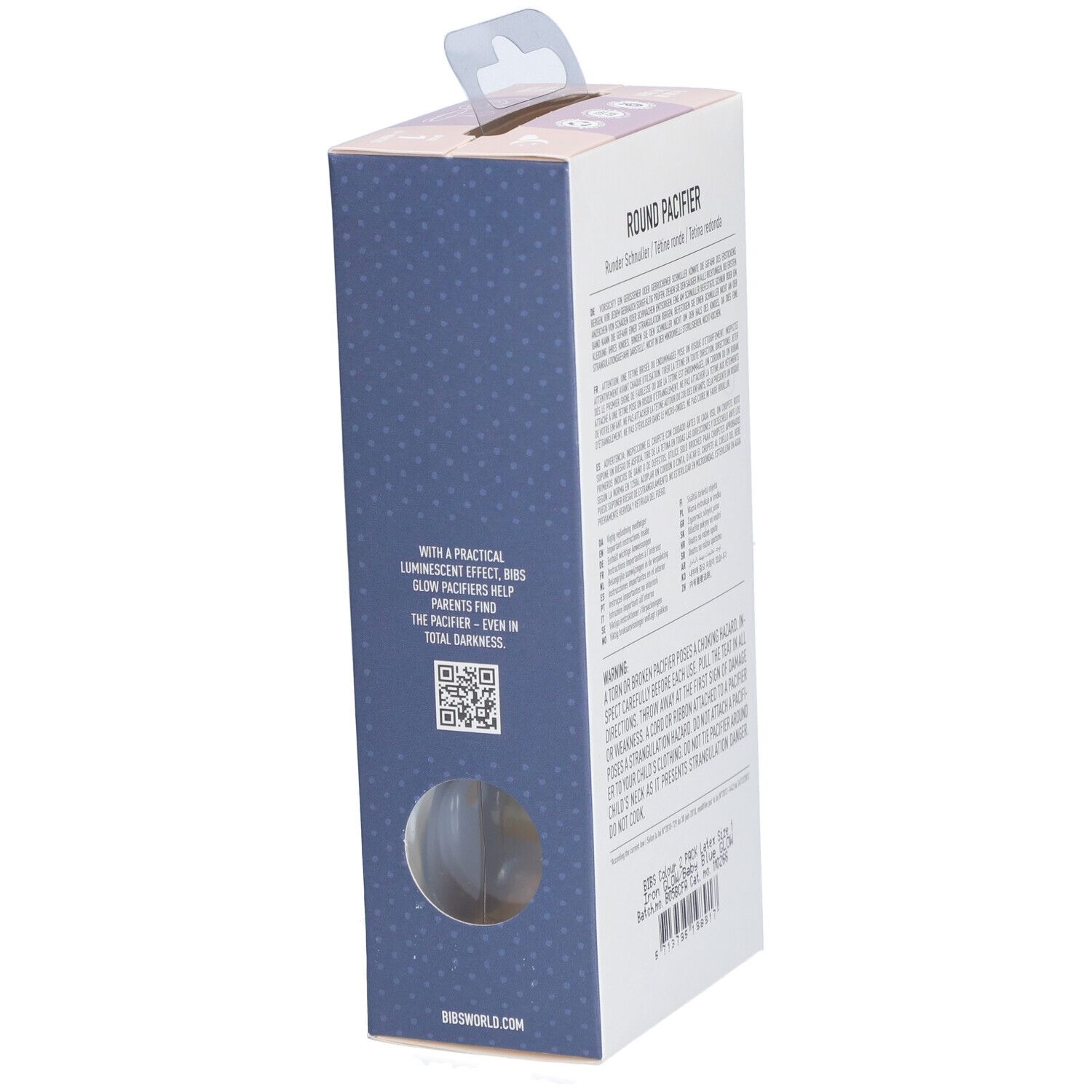 BIBS Fopspeen Glowdark Eisen/Baby Blau Duo 0-6