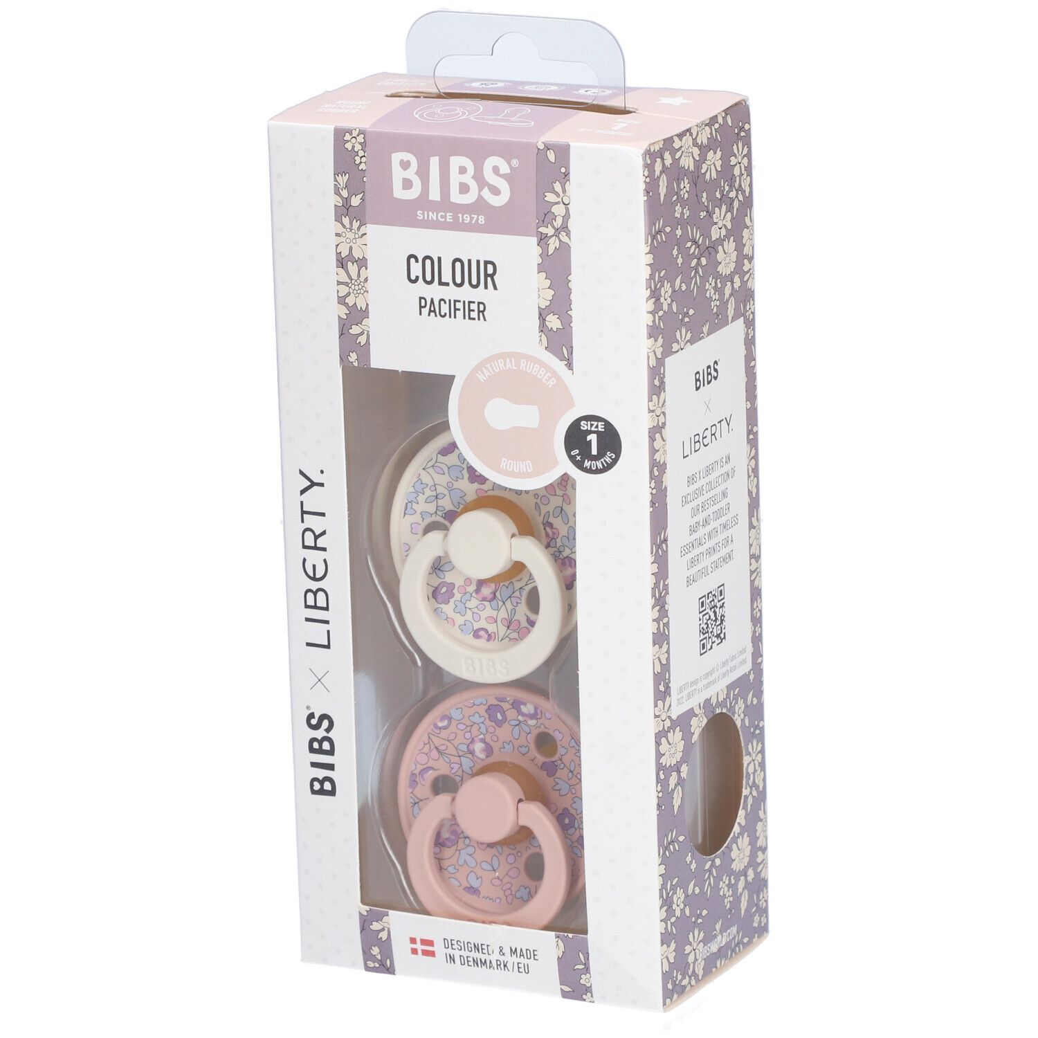 Bibs Fopspeen Liberty Eloise Blush Duo 0-6 2 St Schnuller