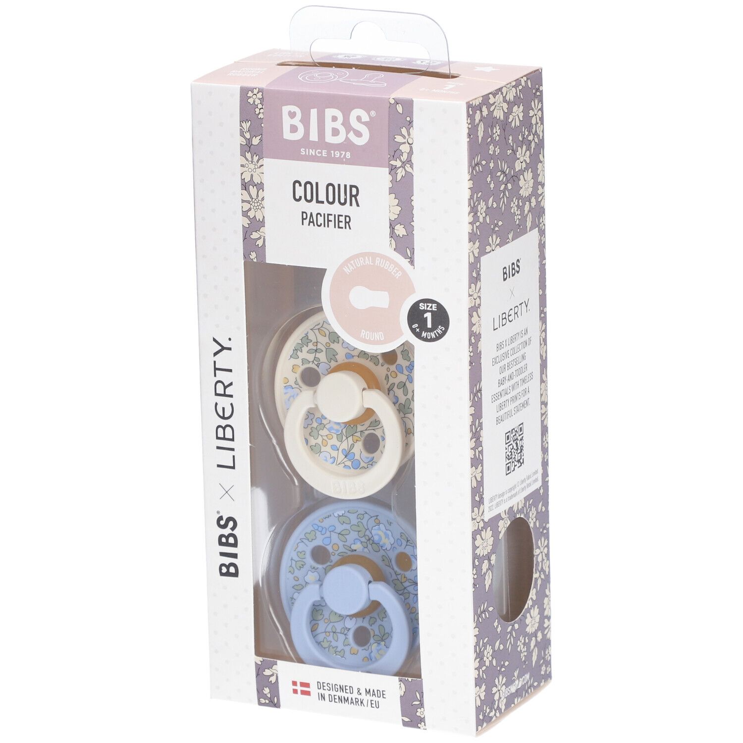 Bibs Fopspeen Liberty Eloise Blue Duo 0-6 2 St Sauger