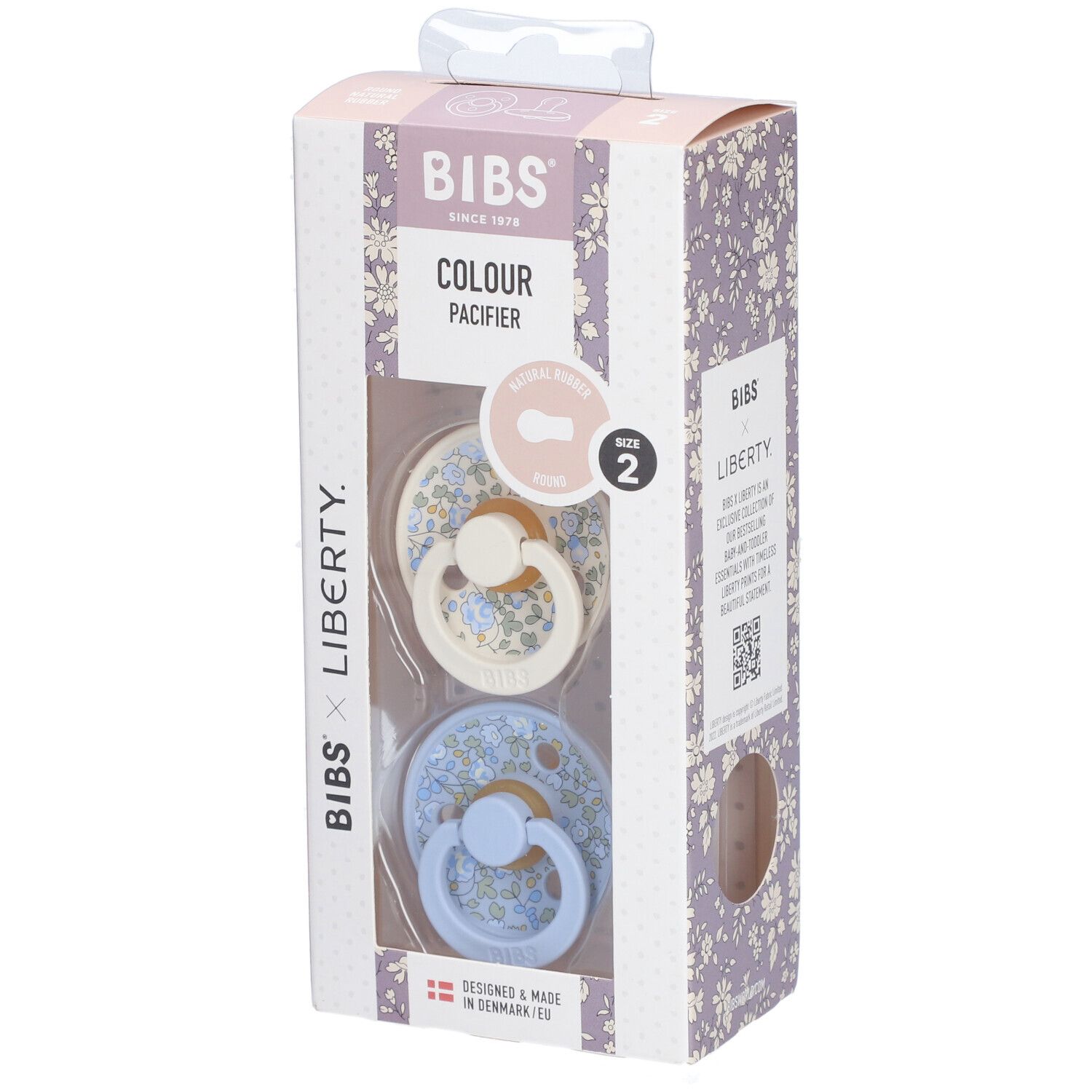 Bibs Fopspeen Liberty Eloise Blue Duo 6-18 2 St Schnuller