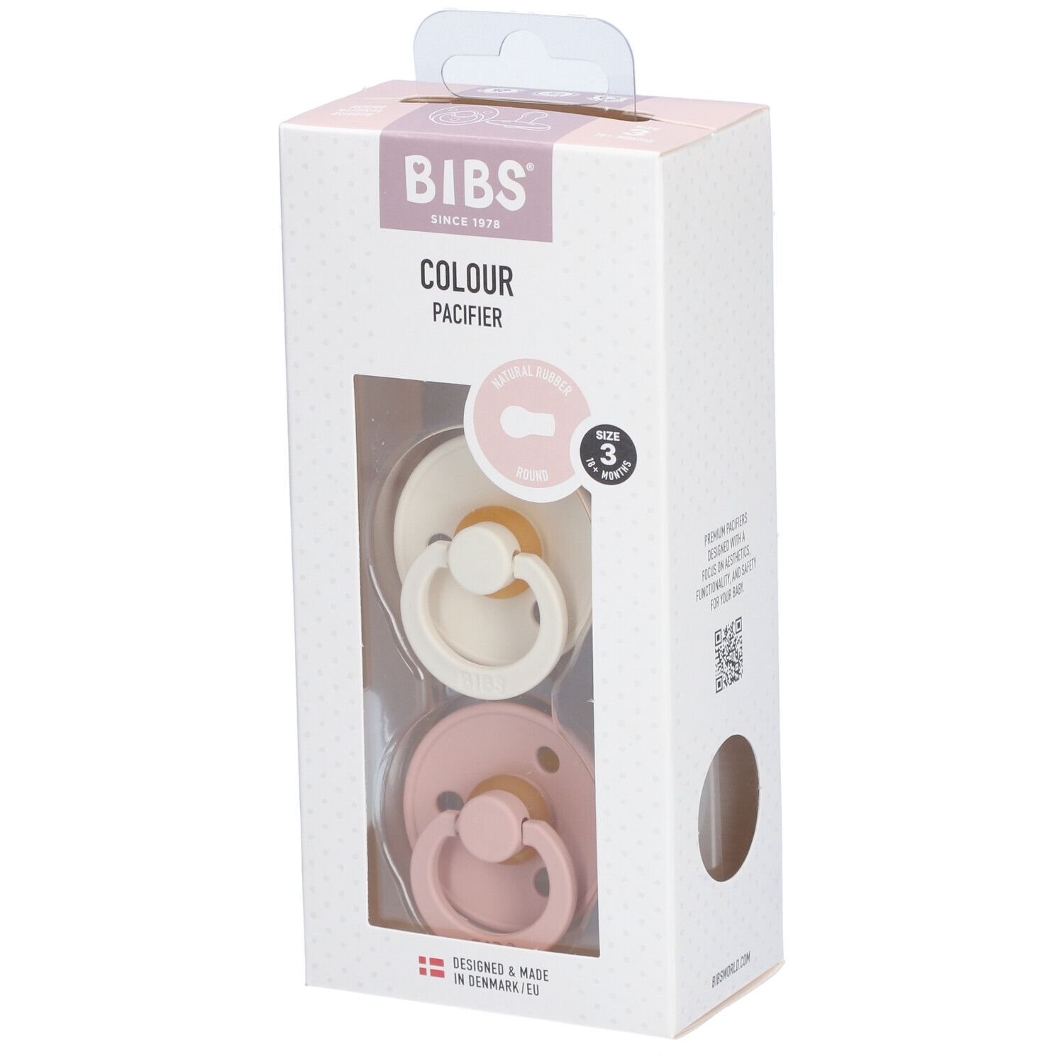 Bibs Fopspeen Ivory/Blush Duo 18m+ 2 St Sauger