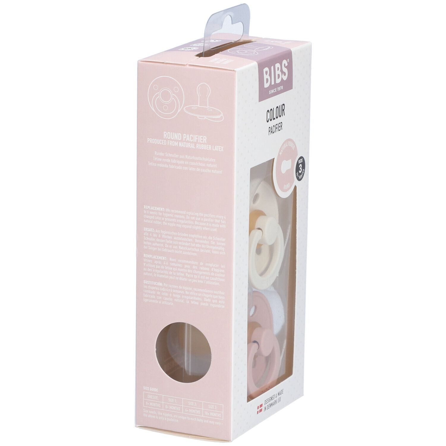 BIBS Colour Schnuller Gr. 3, 18+ Monate, Ivory/ Blush