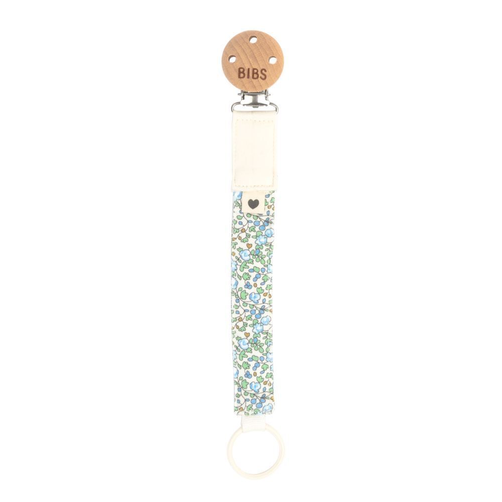 Bibs Attache-Sucette Liberty ivoire/sauge