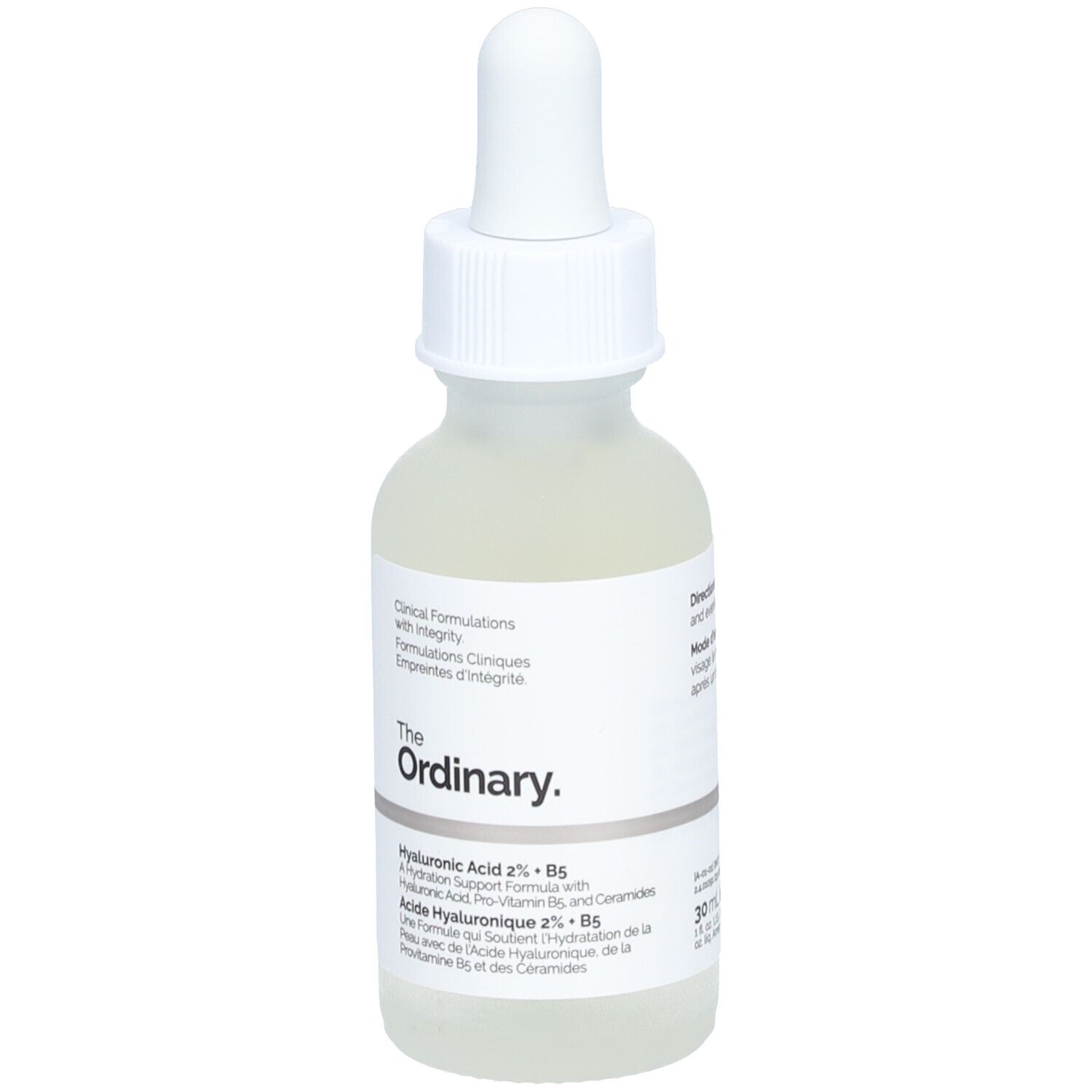 The Ordinary Hyaluronic Acid 2% + B5 Serumflasche, Vorderansicht.
