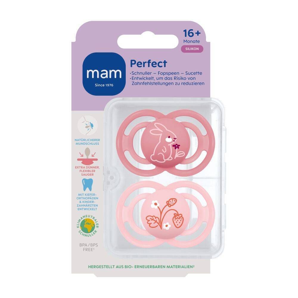 MAM Perfect Silikonschnuller 16+ Monate, pink/rosa