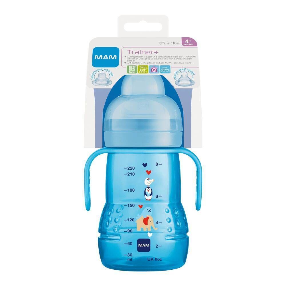 MAM Trinklernflasche Trainer, ab 4.Monate, blau