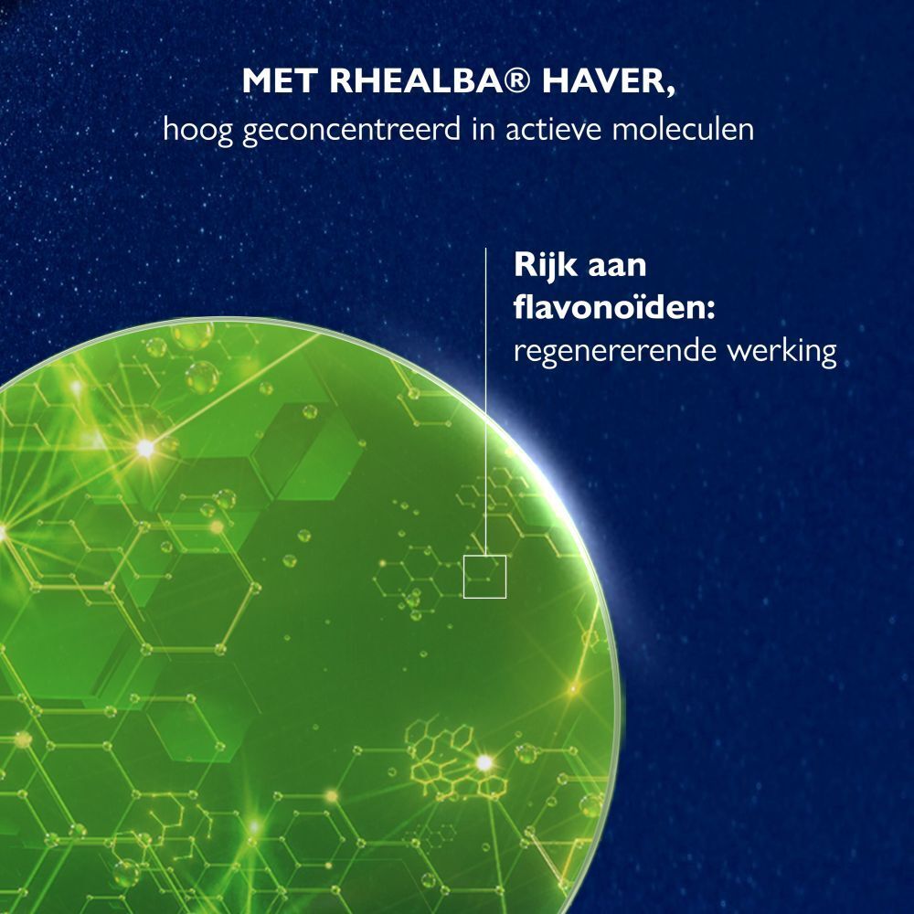 A-Derma EXOMEGA CONTROL. Tekst over Avoine Rhealba, rijk aan flavonoïden. Regenererende werking.