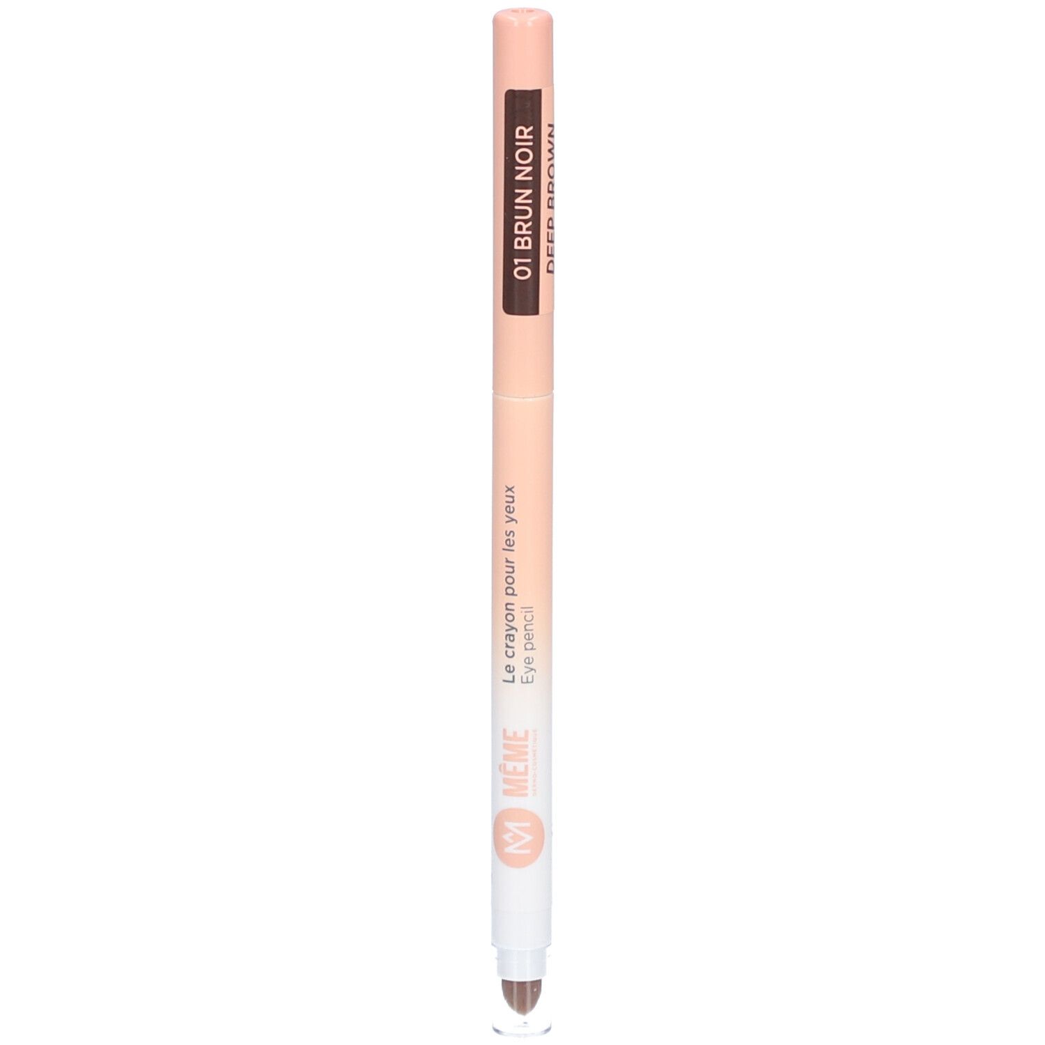 Crayon yeux brun. Code couleur 01 Brun Noir. Marque Même. Crayon pêche et blanc.