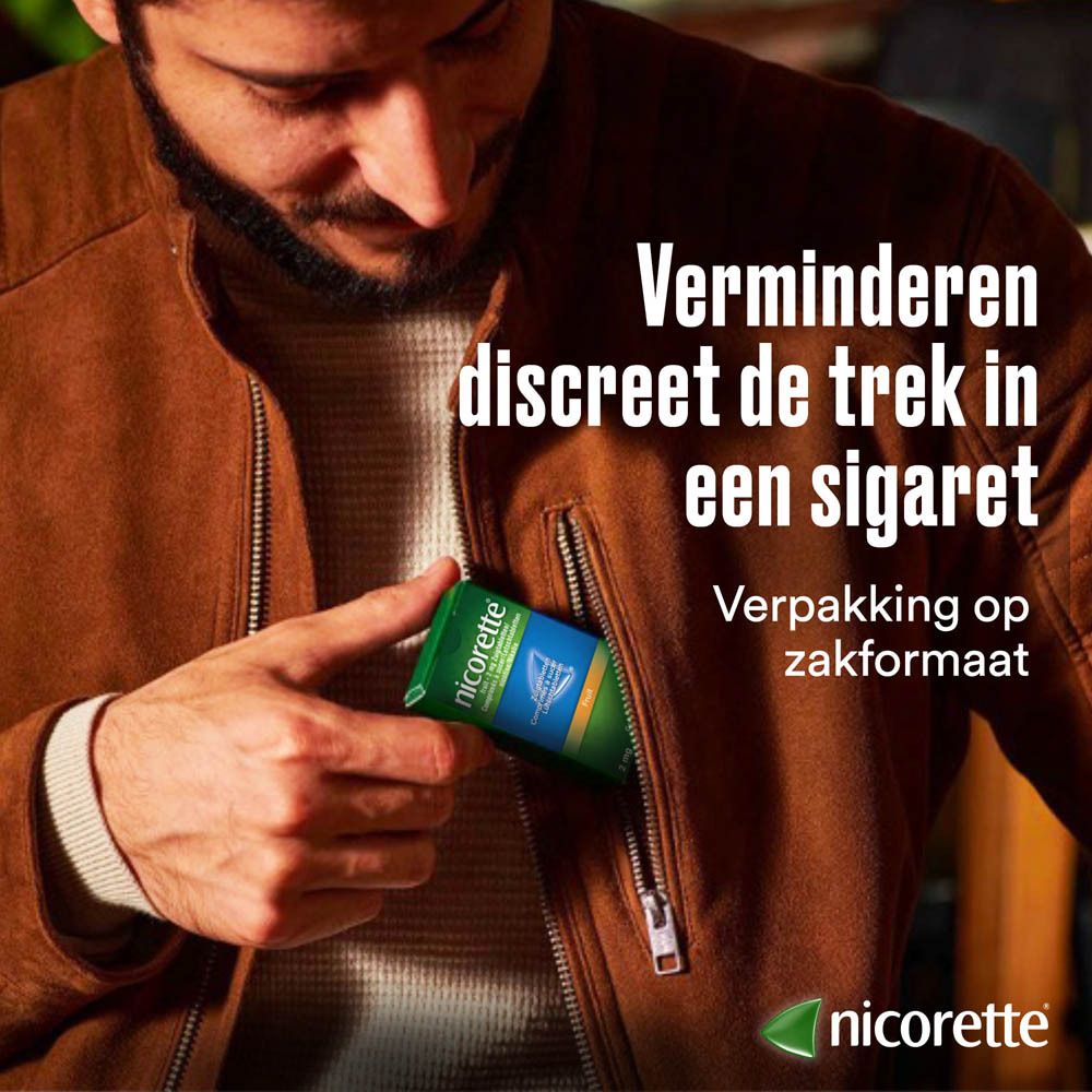 Nicorette Fruit 2mg zuigtabletten, voorkant van de verpakking.