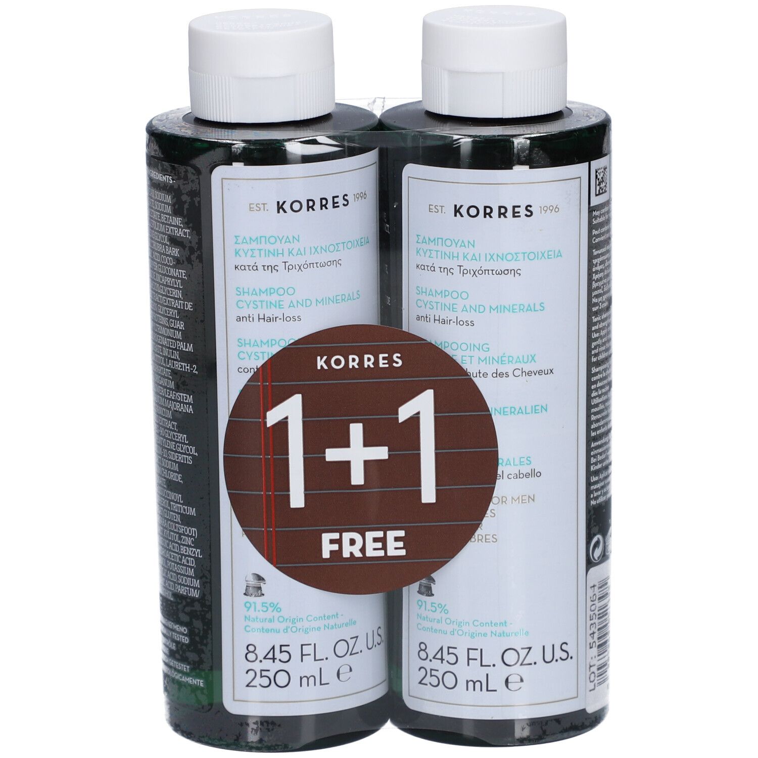 Korres Shampooing Hommes Chute de Cheveux