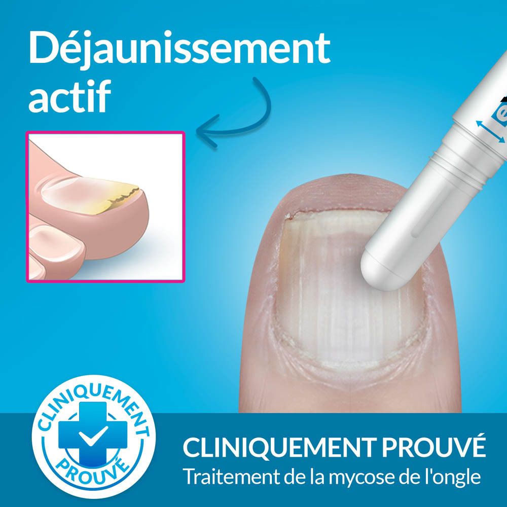 Excilor Easy, applicateur et texte.  Cliniquement prouvé.