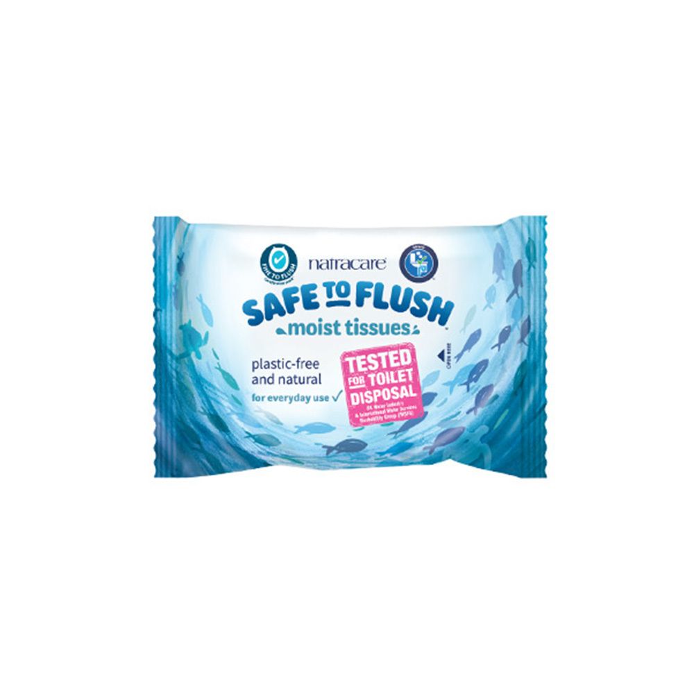 Paquet de lingettes humides Safe to Flush, sans plastique et naturelles. Testé pour l'élimination dans les toilettes.