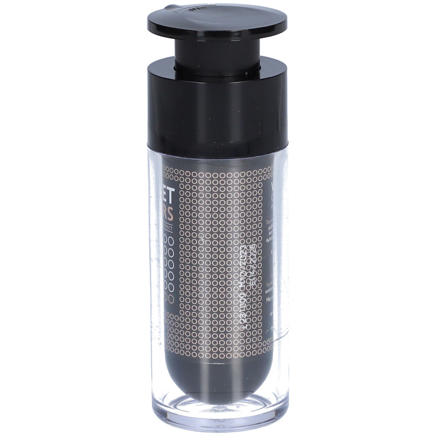 Flacon avec pompe noire. Inscription VELVET COLORS DARK. Marque Frezyderm.