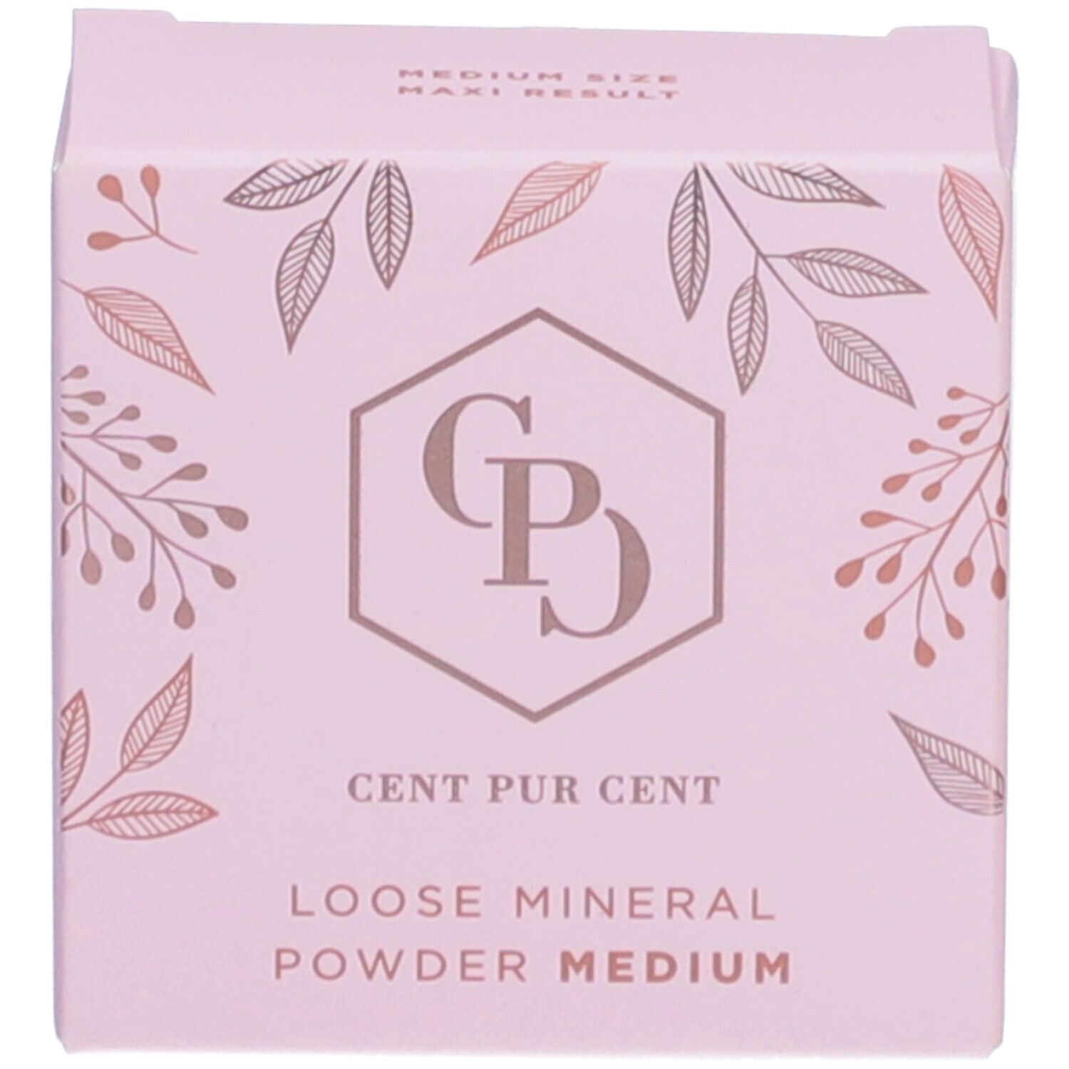 Rosa Verpackung mit Aufschrift: CENT PUR CENT LOOSE MINERAL POWDER MEDIUM.