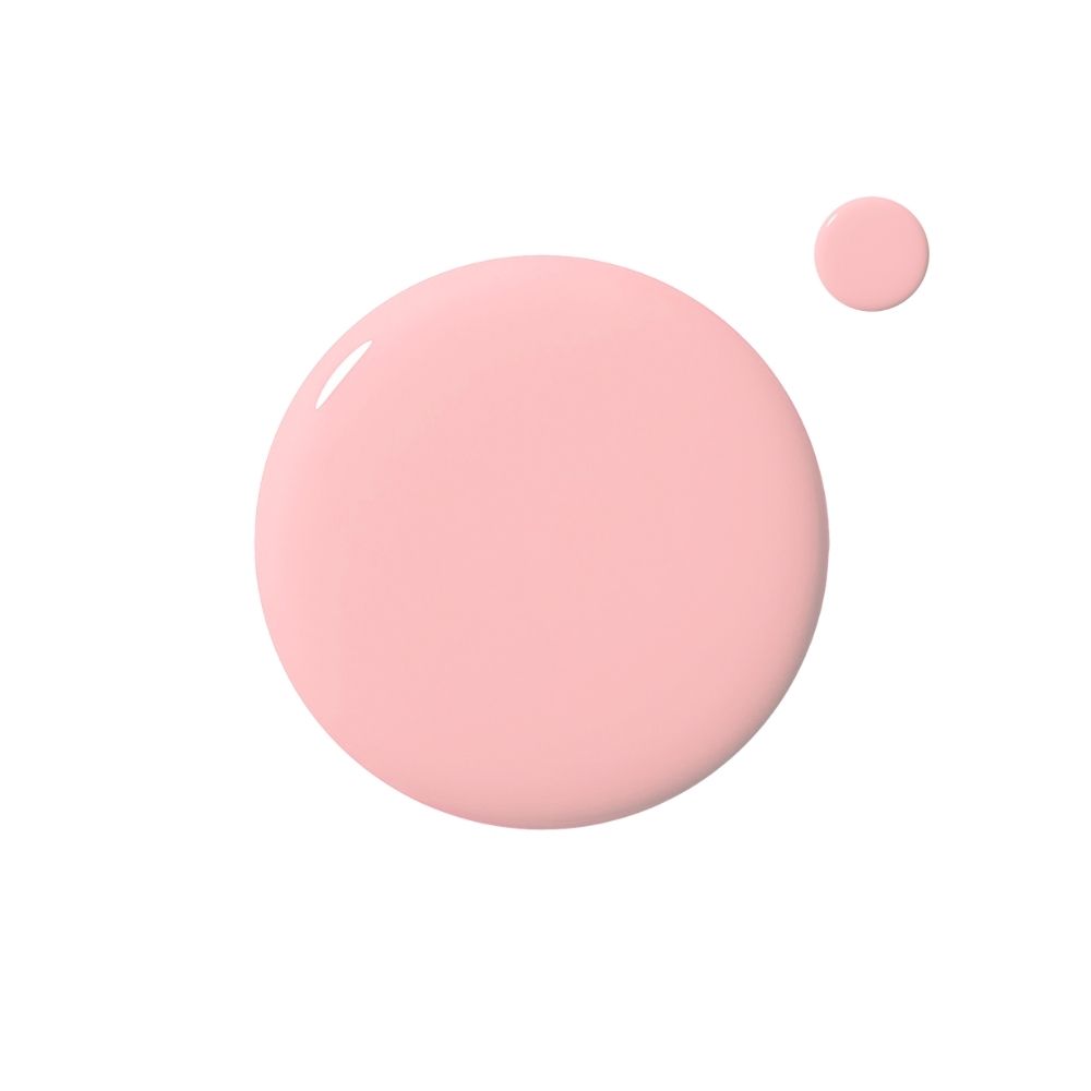Durcisseur soin pour ongles rose. Deux gouttes sur fond blanc. Forme ronde.