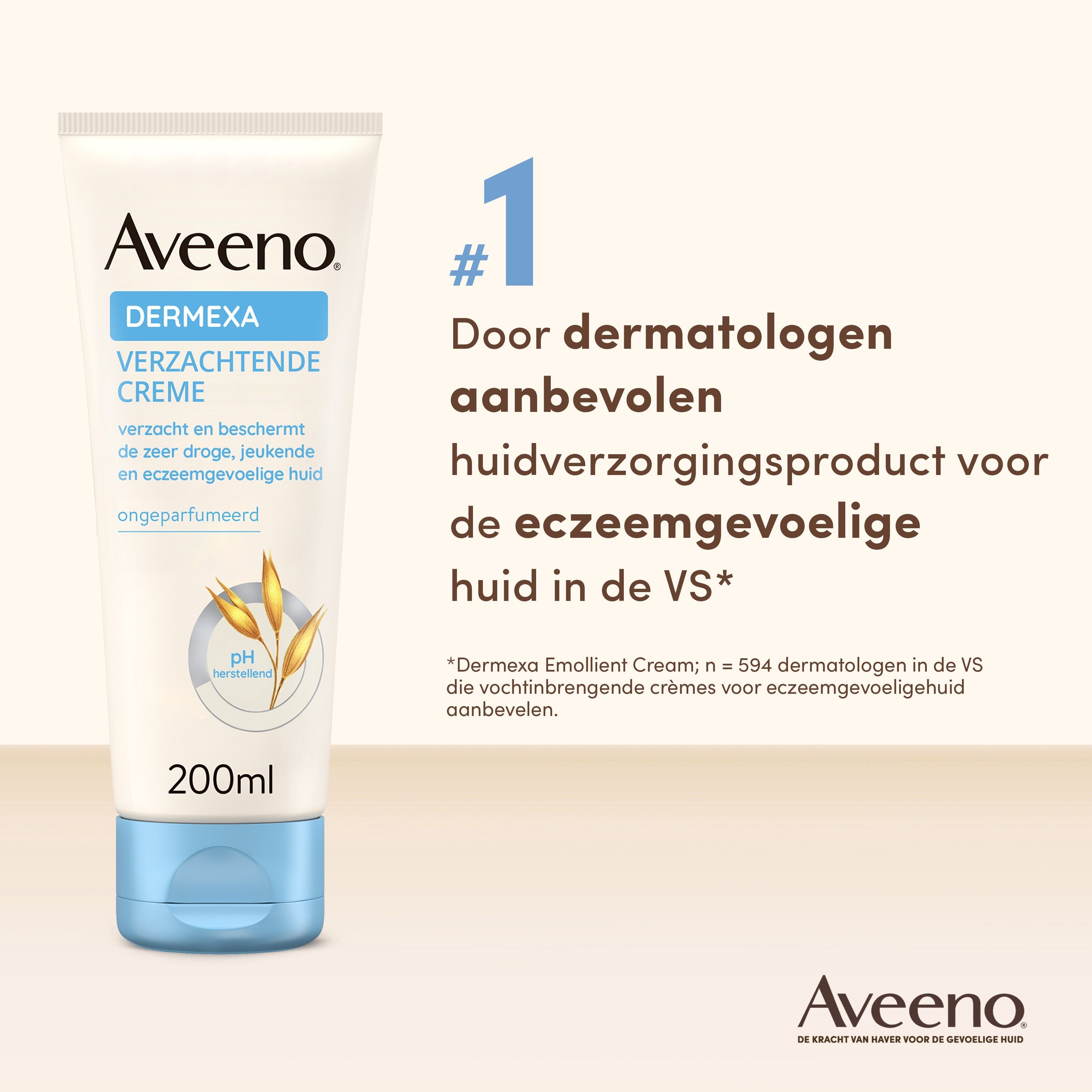 Aveeno Dermexa crème. Aanbevolen door dermatologen. 200ml.