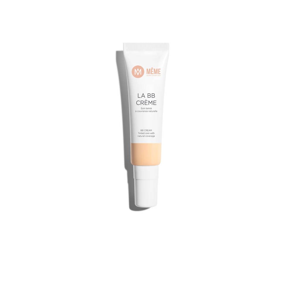 Tube de crème BB. Nom du produit : LA BB CRÈME. Teinte : Très clair. Tube blanc avec texte orange.