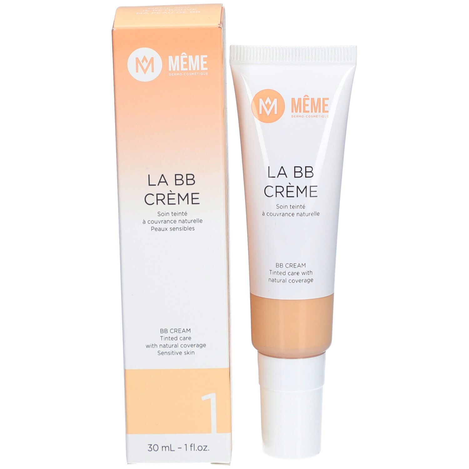 Tube de crème BB avec emballage. Tube et boîte avec nom du produit : LA BB CRÈME. Teinte : Très clair.
