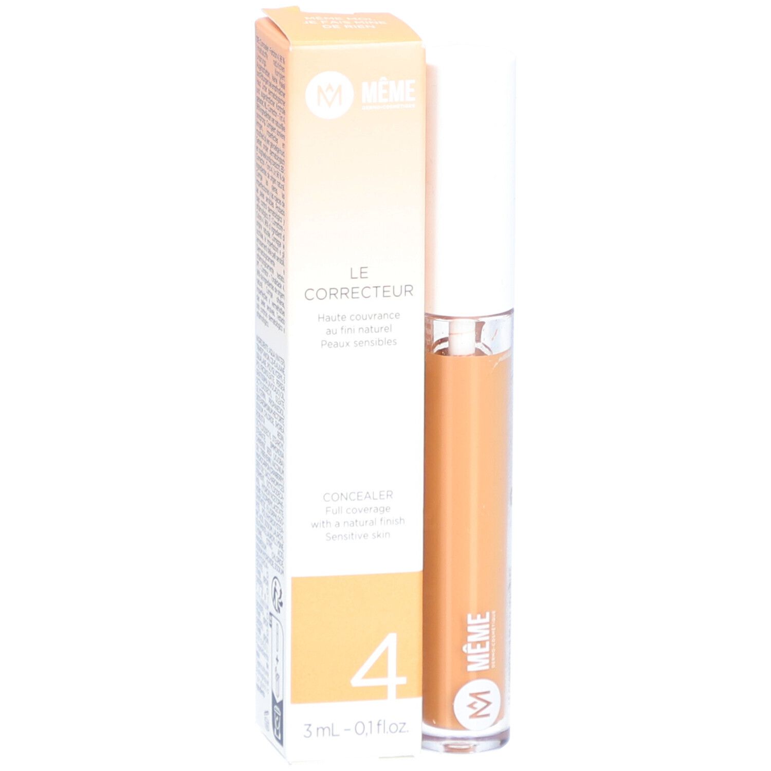 Tube et emballage de correcteur. Teinte 4. Marque Meme. Avec bouchon et applicateur.