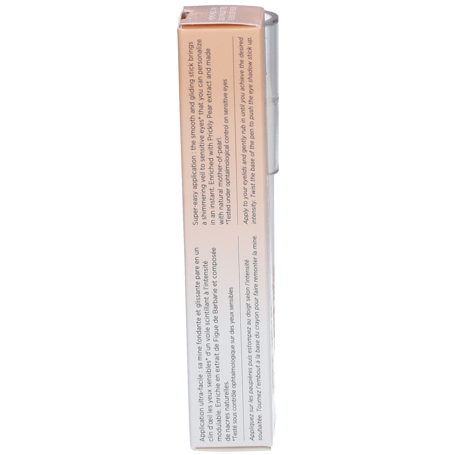 Verpackung mit Produktinformationen. Text in Deutsch, Französisch und Englisch. Produktname und Logo.