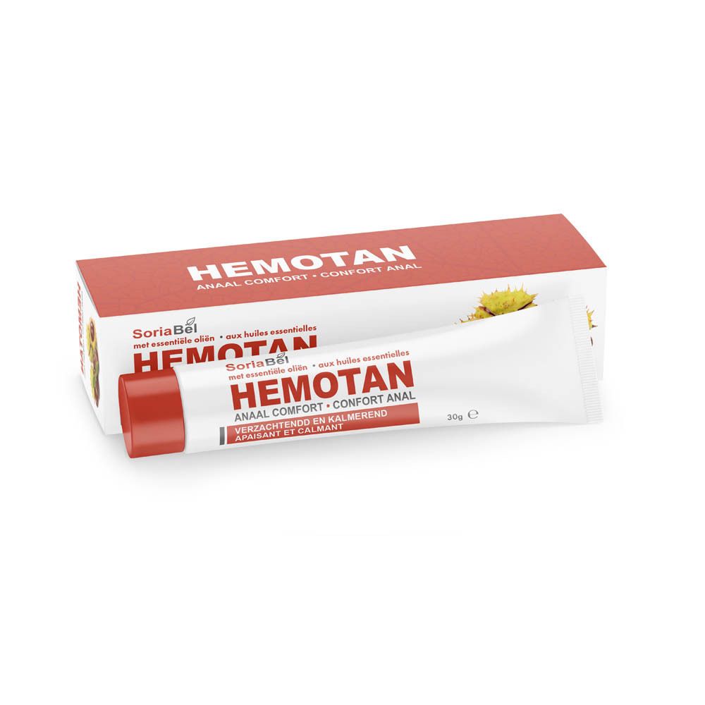 Emballage et tube. Emballage: Hemotan, Confort anal. 20g.