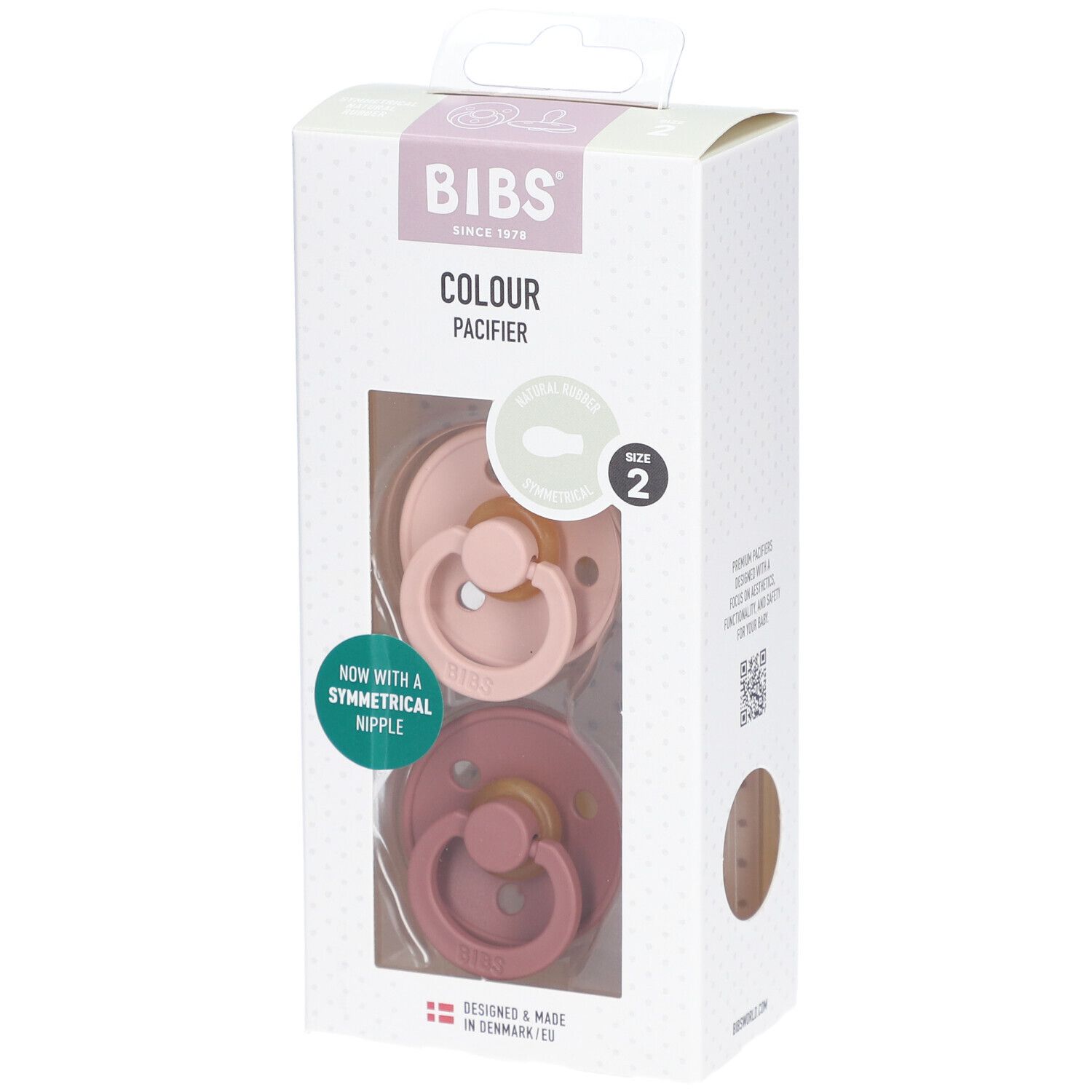 Bibs Fopspeen Symmetric Blush - Woodchuck 6-18 Maanden 2st 2 St Schnuller