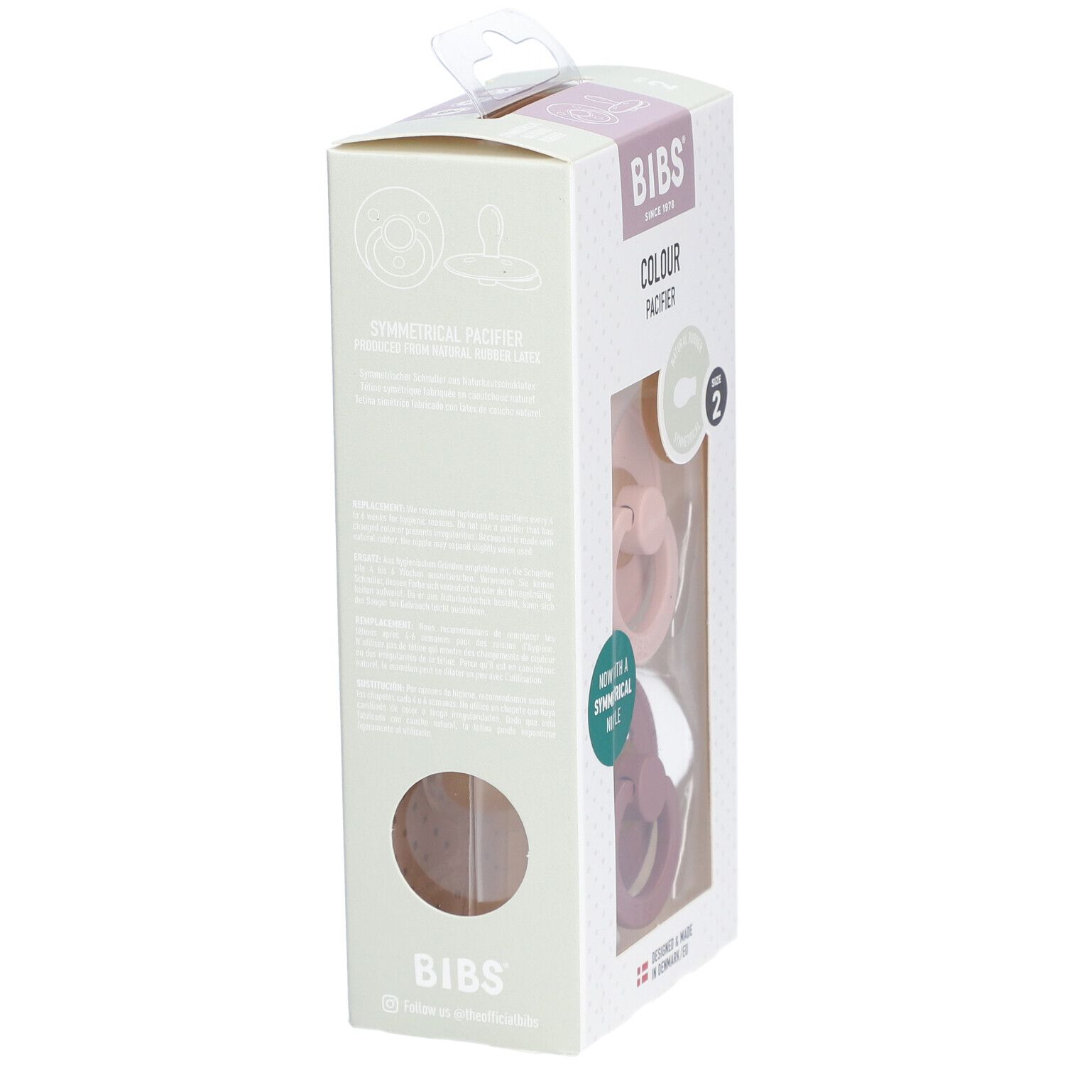 BIBS® Colour Schnuller Symmetrisch Gr. 2 Blush & Woodchuck 2 Stück