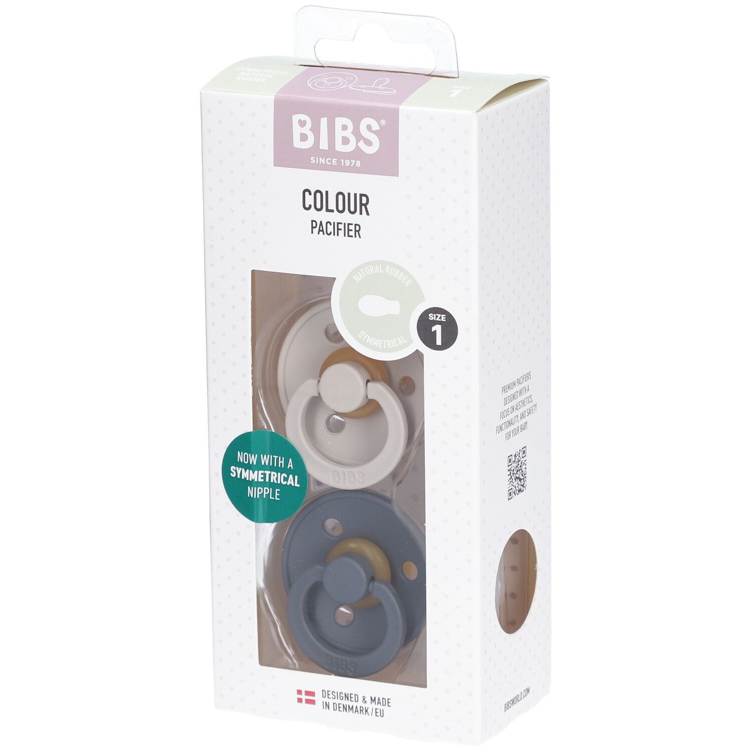 Bibs Fopspeen Symmetric Sand - Iron 0-6 Maanden 2st 2 St Schnuller