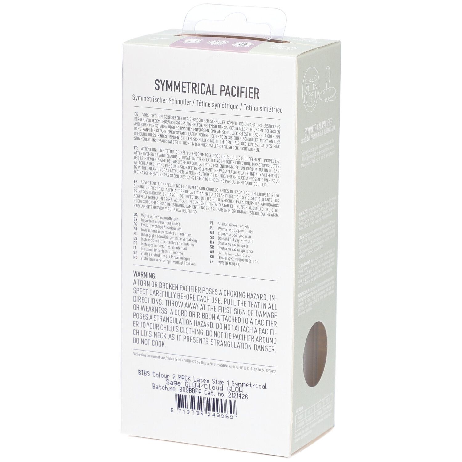 BIBS Colour Schnuller Nacht Sage/Cloud Glow 0-6 Monate