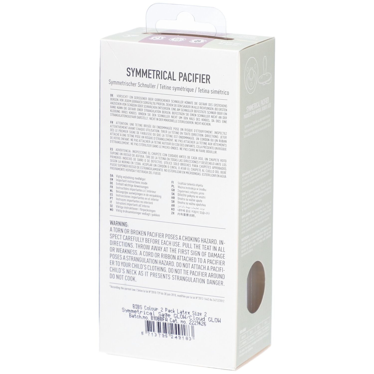 BIBS Colour Schnuller Nacht Sage/Cloud Glow 6-18 Monate