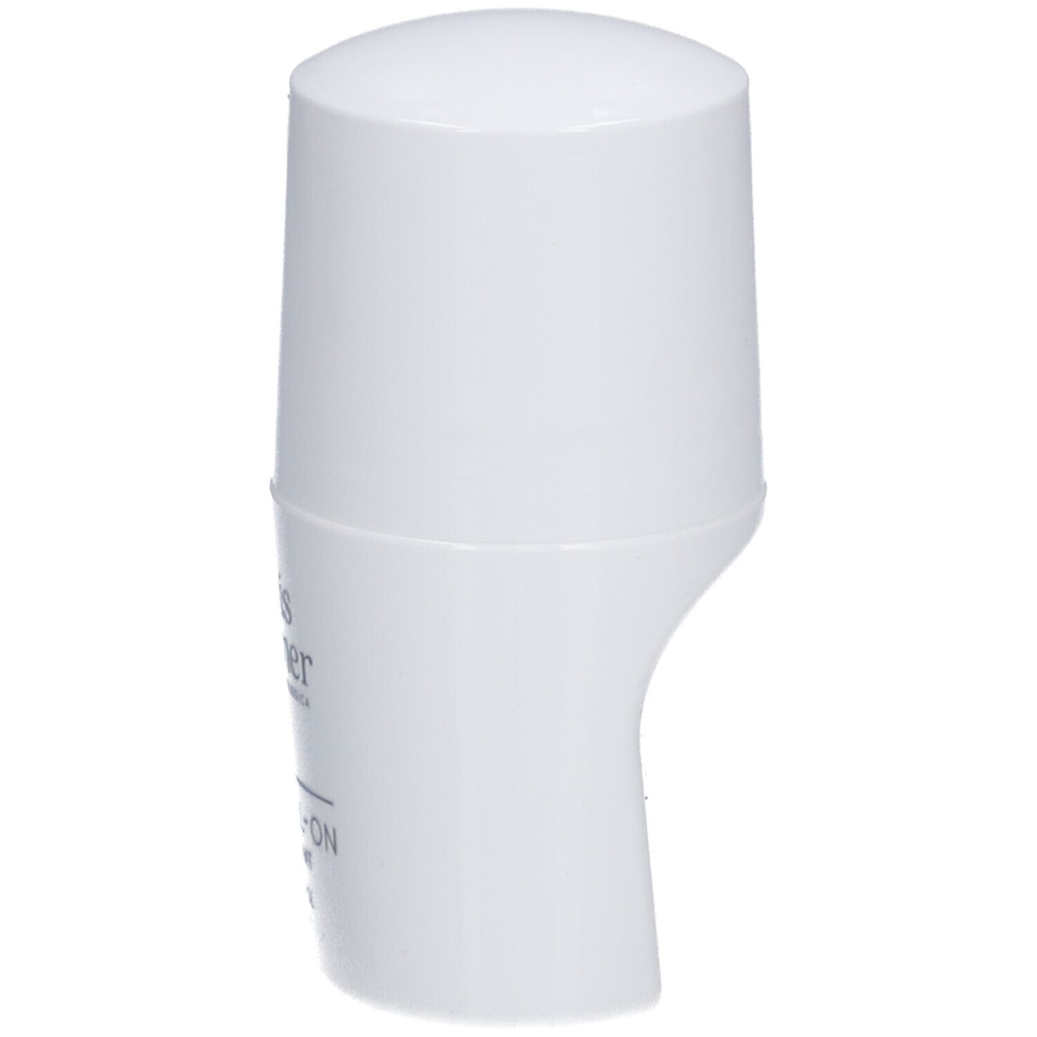 Roll-on anti-transpirant blanc Louis Widmer. Vue latérale, nom du produit visible.
