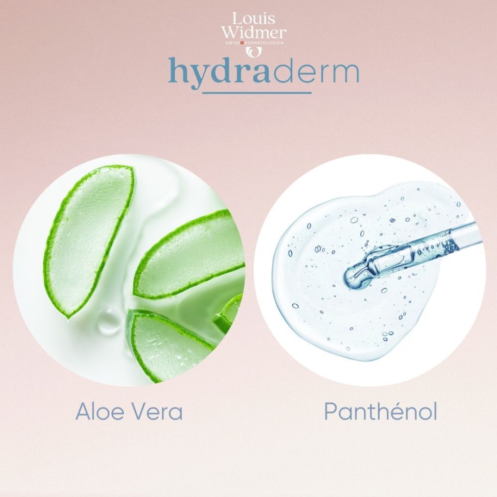 Louis Widmer Hydraderm Stick UV15. Boîte avec informations produit. Drapeau suisse. 4,5ml.