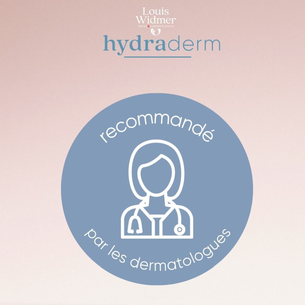 Louis Widmer Hydraderm Stick UV15. Boîte avec informations produit. Drapeau suisse. 4,5ml.