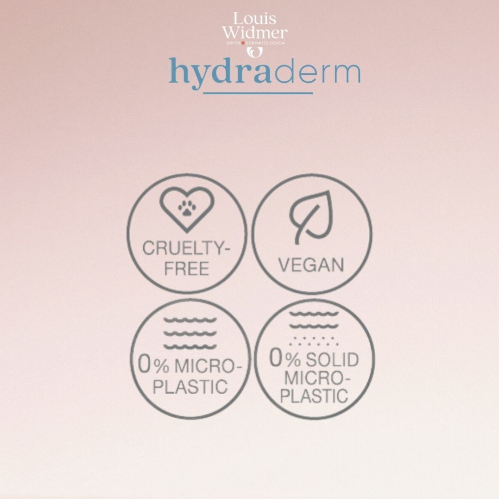Louis Widmer Hydraderm Stick UV15. Boîte avec informations produit. Drapeau suisse. 4,5ml.