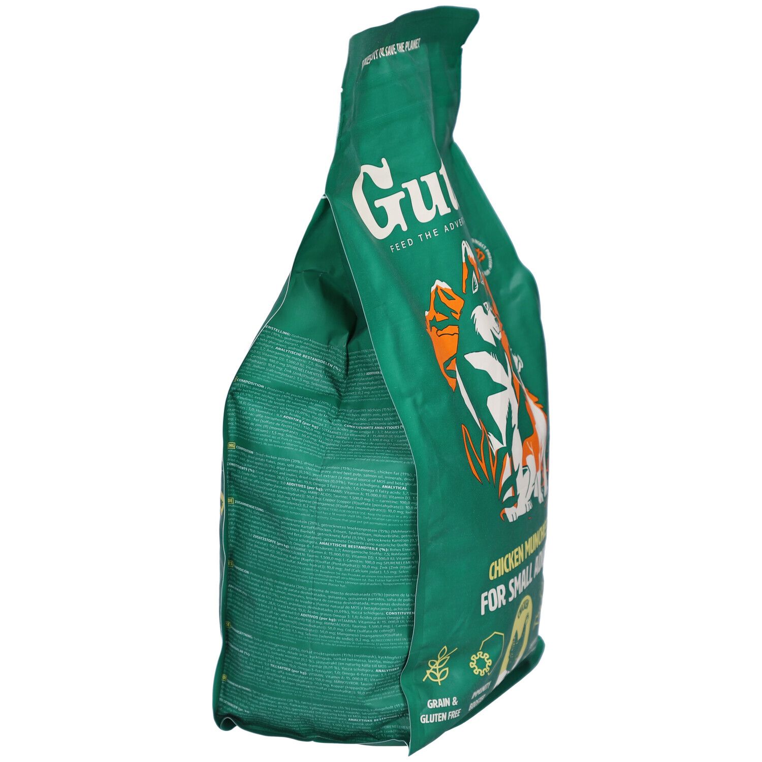 Gutsy Chicken Munchies Hundefutter für kleine erwachsene Hunde, 2kg Beutel.