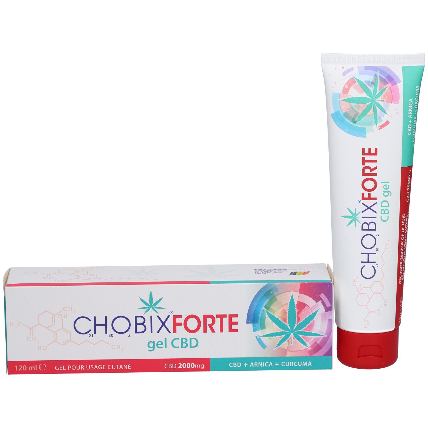 Chobix Forte CBD Gel Tube und Faltschachtel.