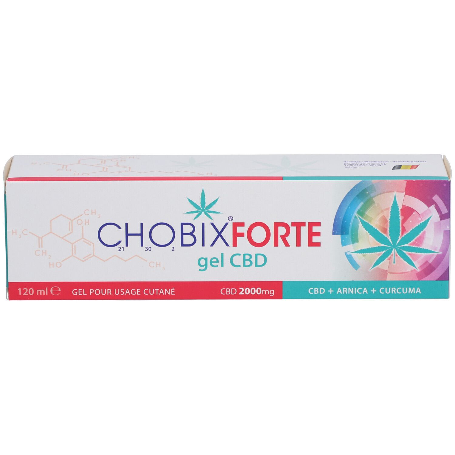 Chobix Forte CBD Gel Faltschachtel, Vorderseite.