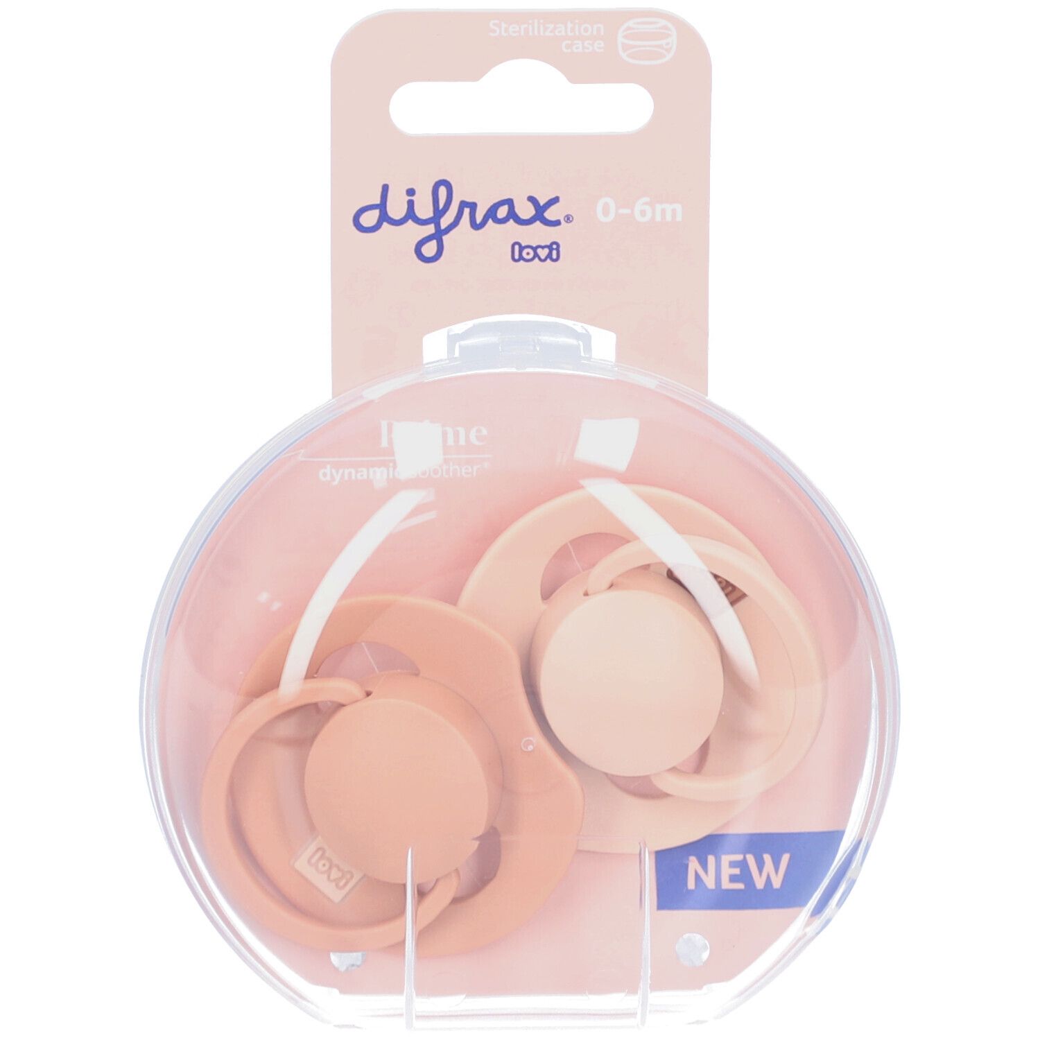 Difrax Dynamic Fopspeen 0-6M Prime Nude/Blush 2 St Schnuller