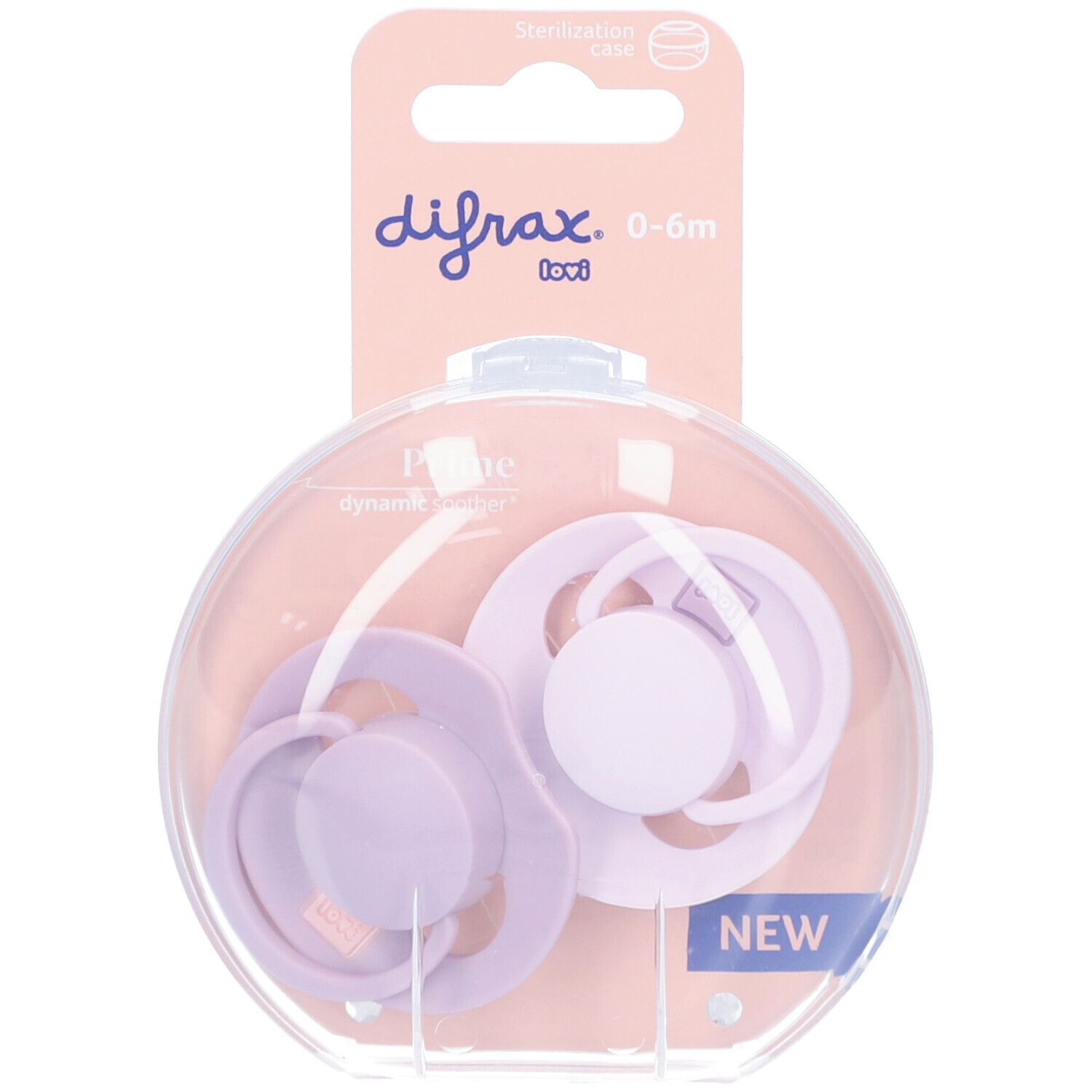 Difrax Dynamic Fopspeen 0-6M Prime Lilac/Violet 2 St Schnuller