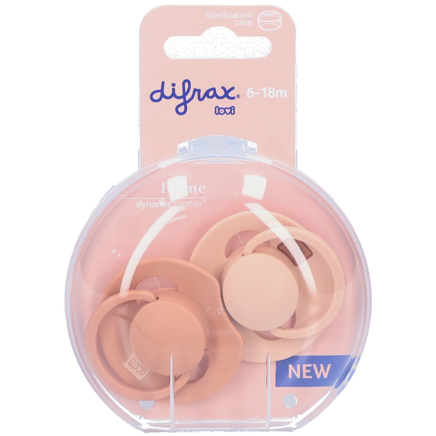 Difrax Dynamic Fopspeen 6-18M Prime Nude/Blush 2 St Schnuller