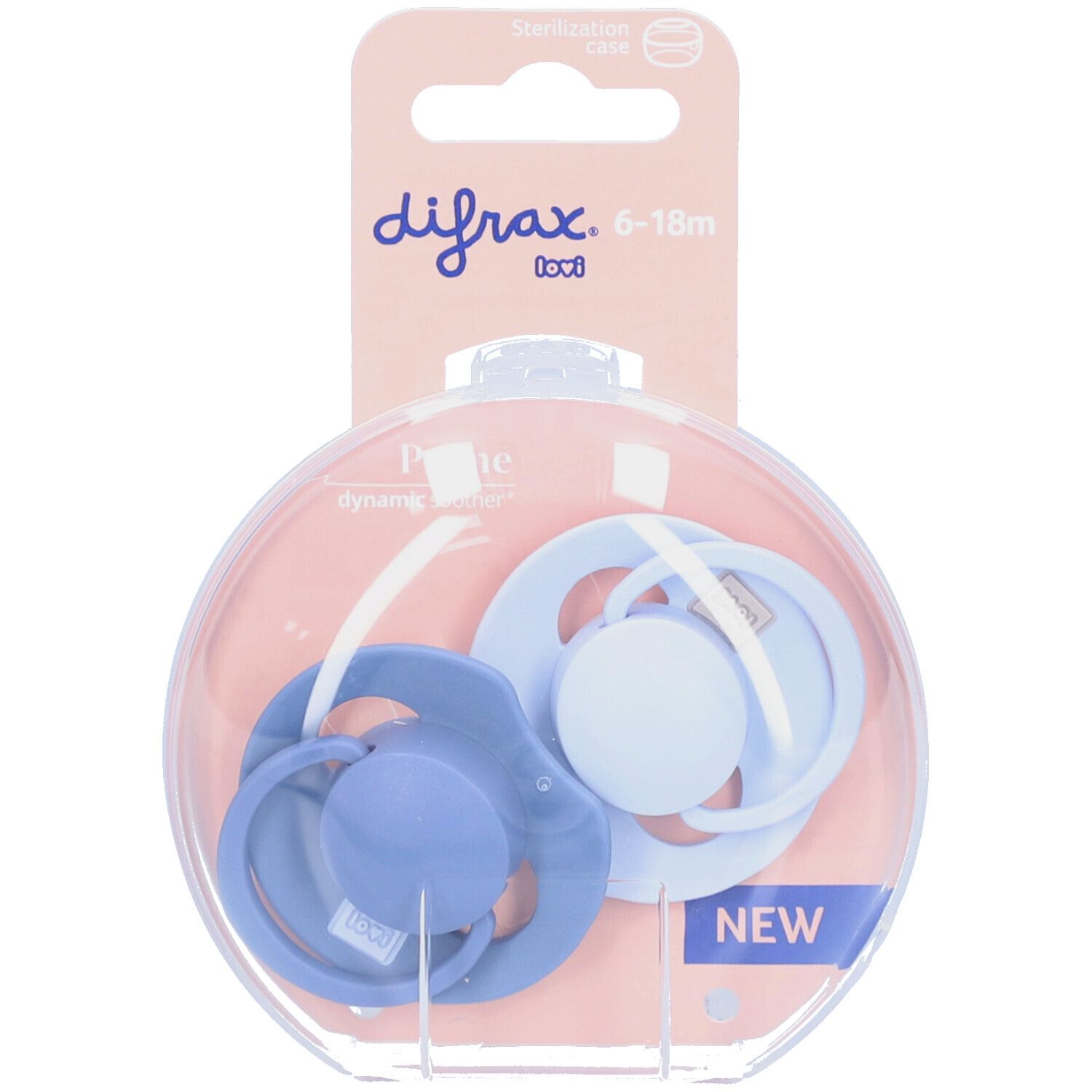 Difrax Dynamic Fopspeen 6-18M Prime Baby Bl./Blue 2 St Schnuller