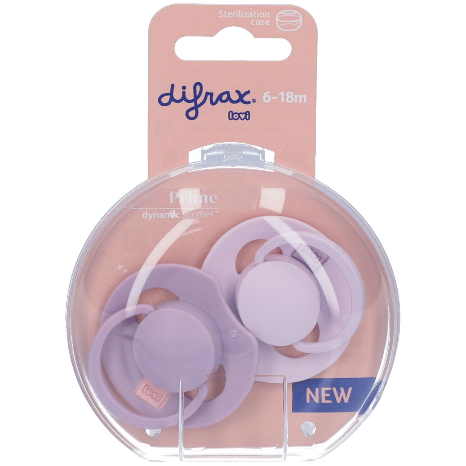 Difrax Dynamic Fopspeen 6-18M Prime Lilac/Violet 2 St Schnuller