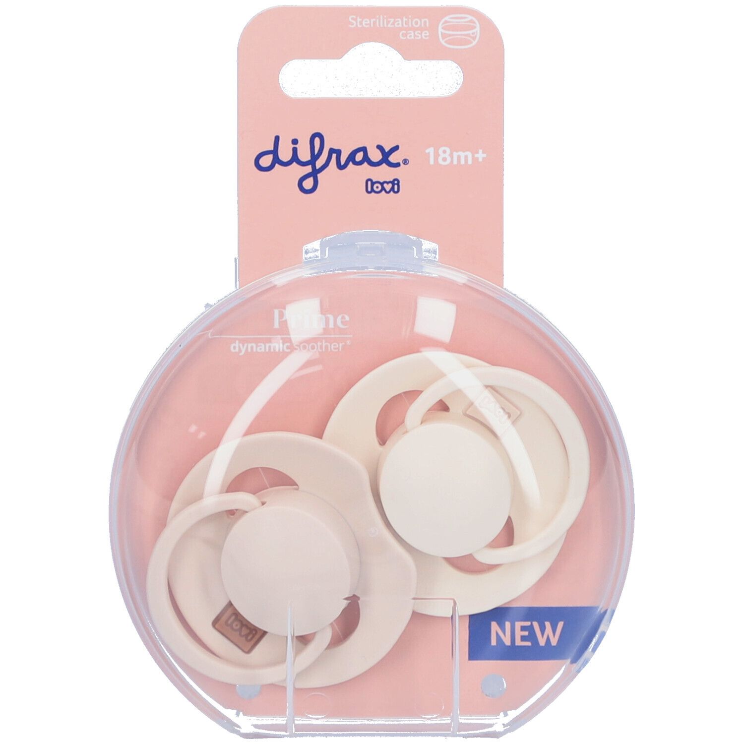 Difrax Dynamic Fopspeen 18M+ Prime Coconut/Ivory 2 St Schnuller