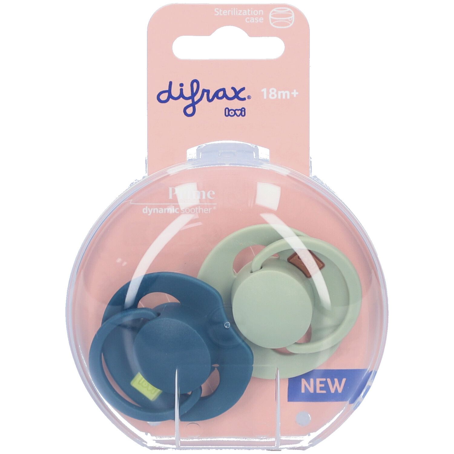 Difrax Dynamic Fopspeen 18M+ Prime Pistac./Green 2 St Schnuller