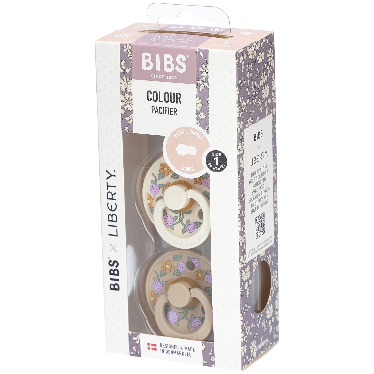 Bibs 1 Liberty Garden Strawberry Ivory 2 St Sauger