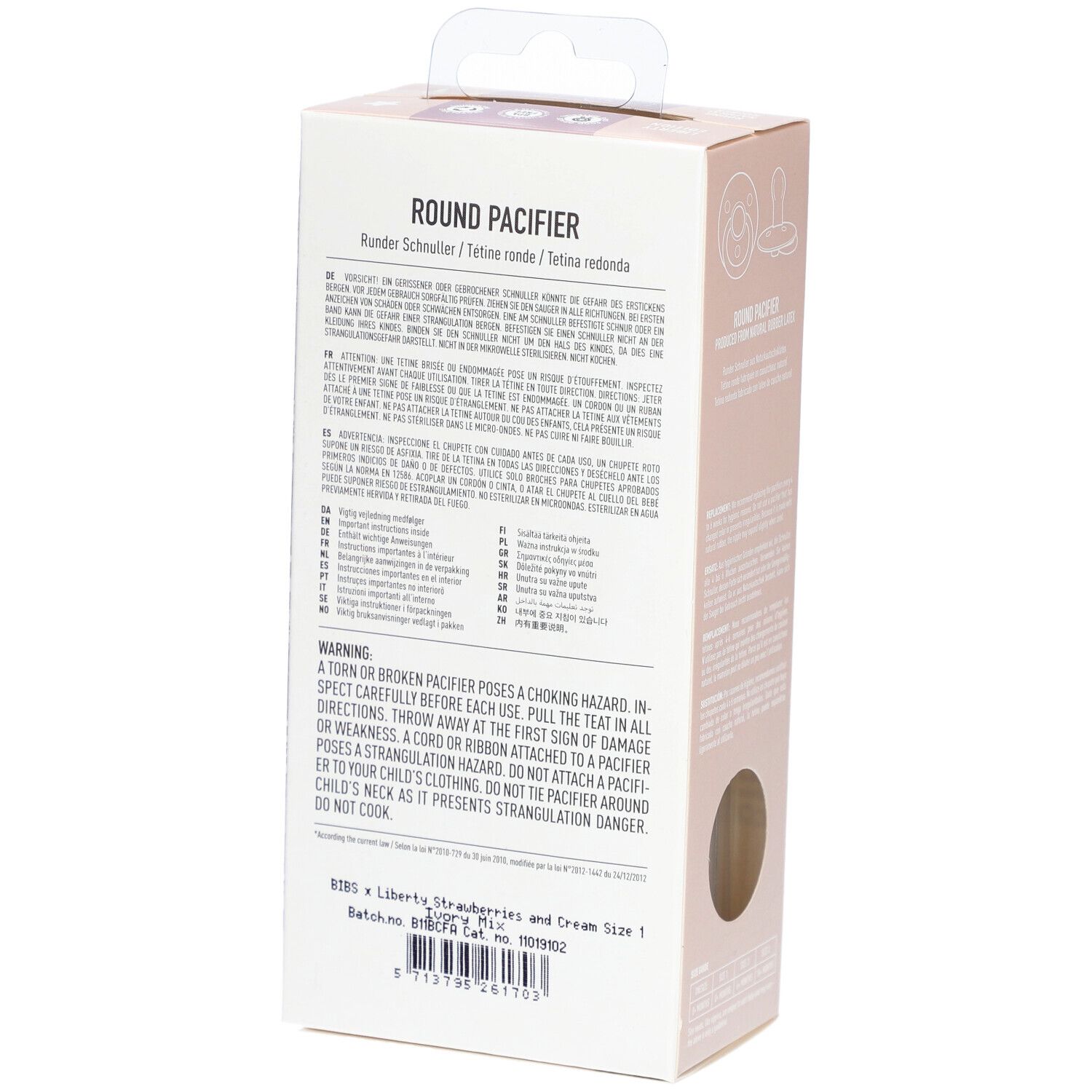 BIBS x Liberty Schnuller Strawberries and Cream - Ivory Mix 0-6 Monate