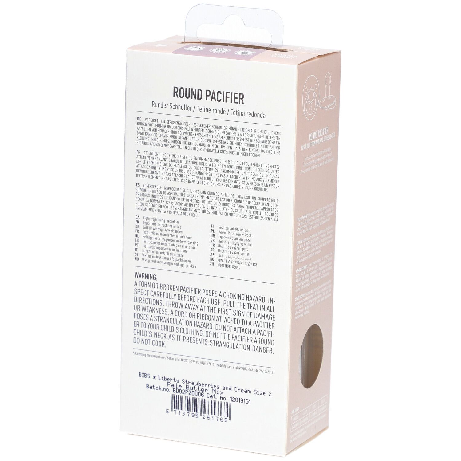 BIBS x Liberty Schnuller Strawberries and Cream - Pale Butter Mix 6-18 Monate