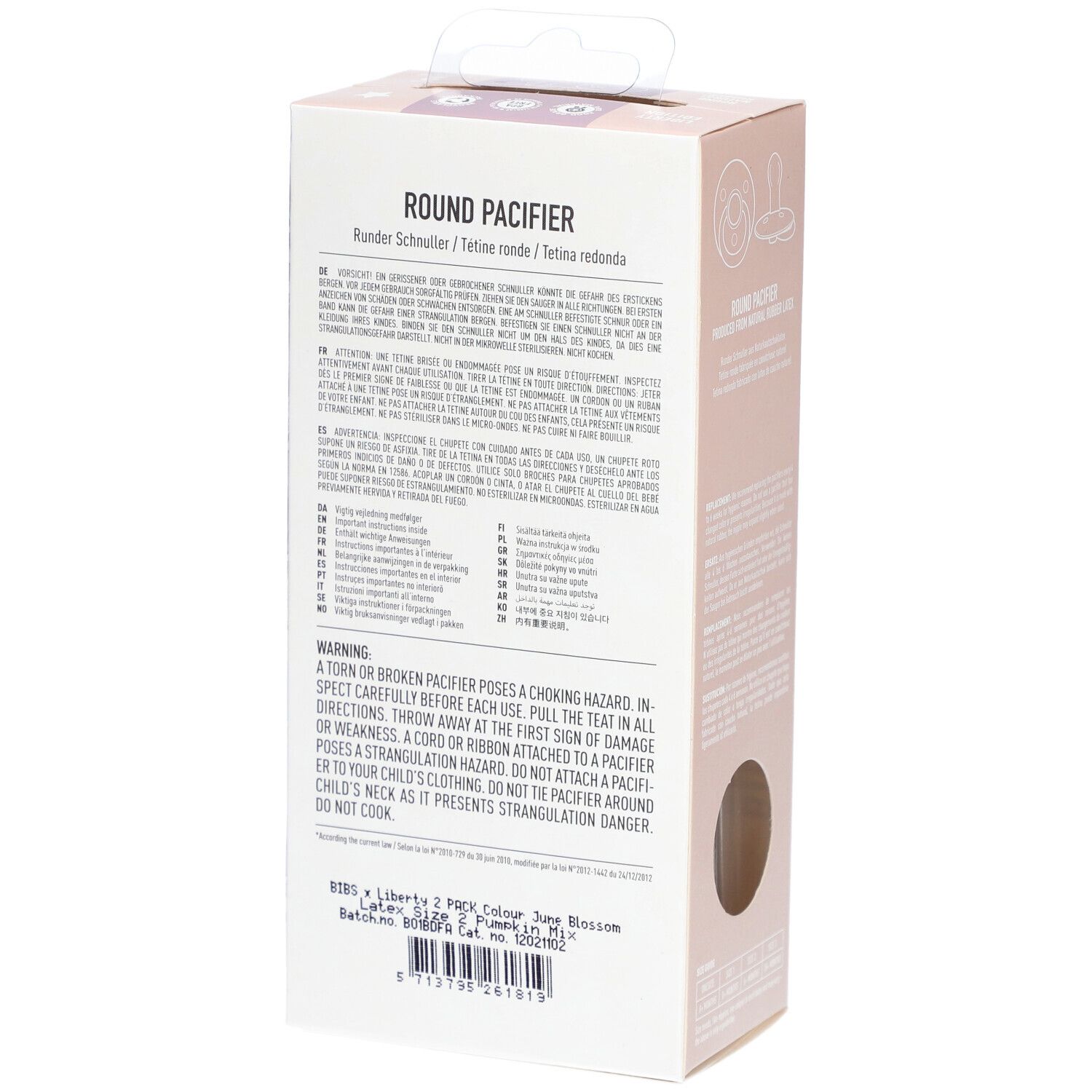 BIBS x Liberty Schnuller June Blossom - Pumpkin Mix 6-18 Monate